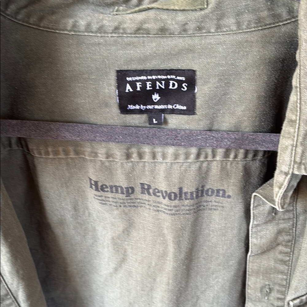 Afends Green Hemp Shirt Jacket